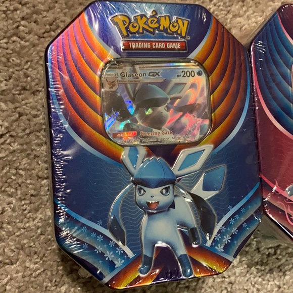 Pokémon GX Tin Set of 3 leafeon sylveon glaceon - Picture 2 of 8